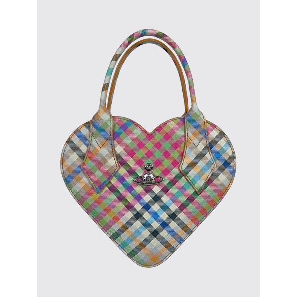 Josephine Tartan Heart-Shaped Mini Bag Vivienne Westwood With Metal Orb Logo
